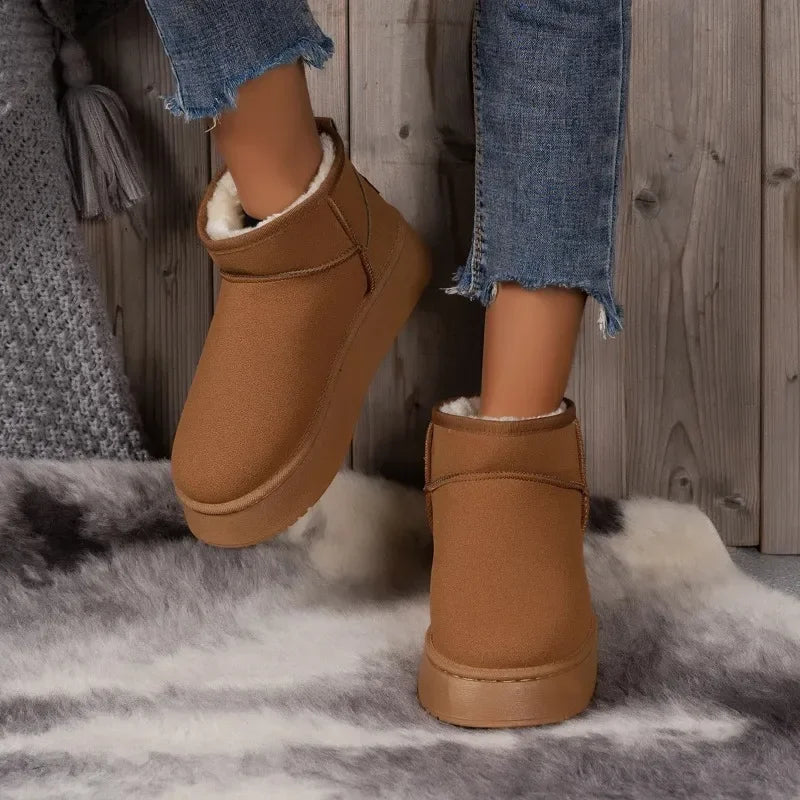 Plush Fleece Arctic Platform Winter Boots – Soft, Warm & Non-Slip