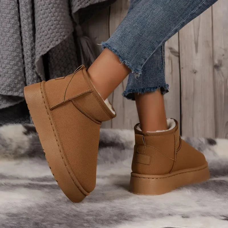 Plush Fleece Arctic Platform Winter Boots – Soft, Warm & Non-Slip
