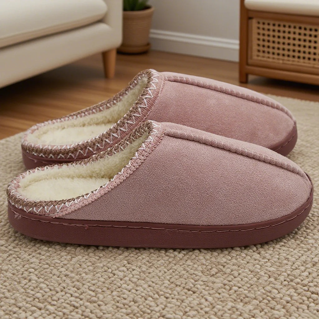 Plush Fleece Platform Winter Slippers – Soft, Warm & Non-Slip