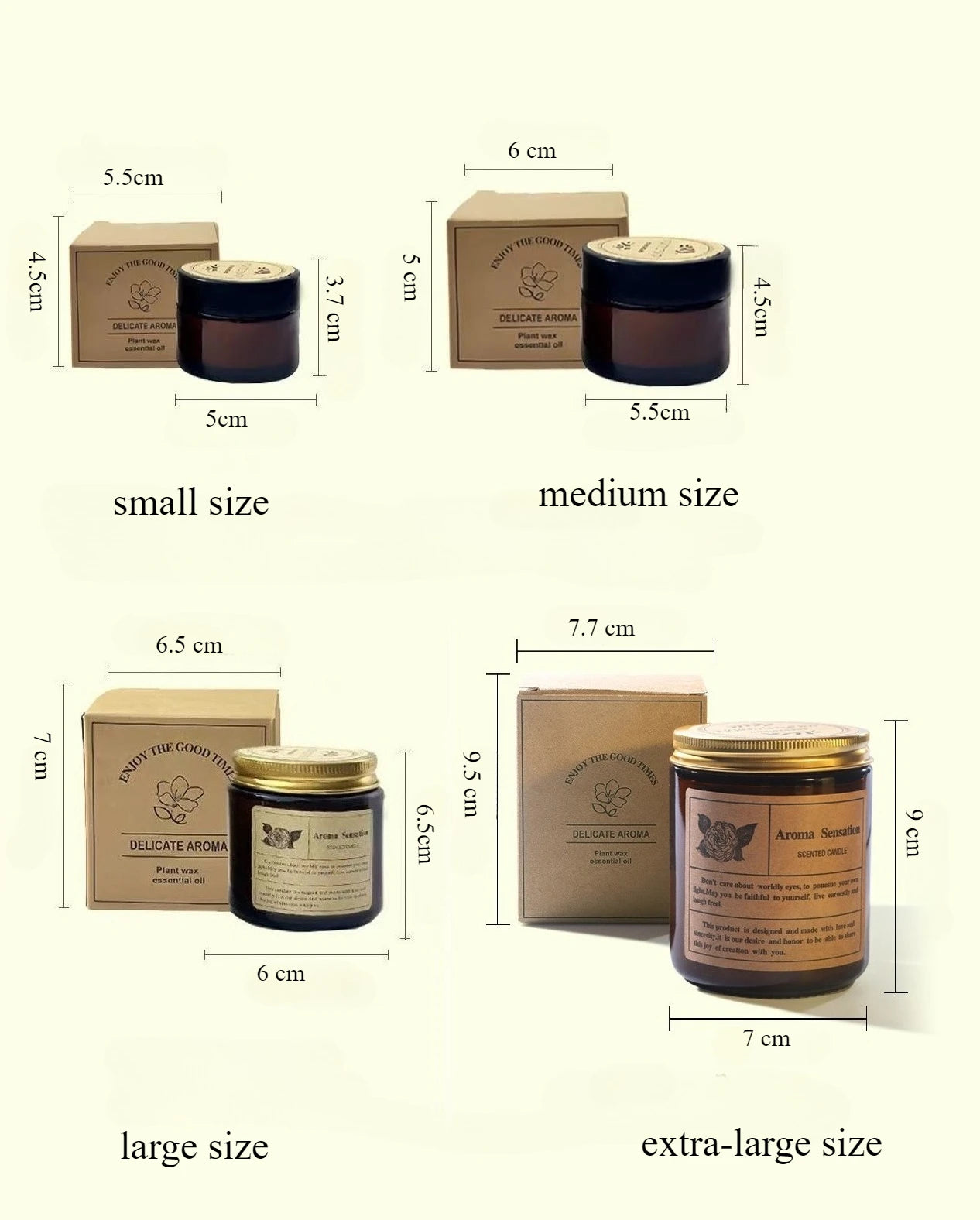 AROMA Natural & Chemical-Free Scented Candle - Home Fragrance Made with Plant Wax & Essential Oils