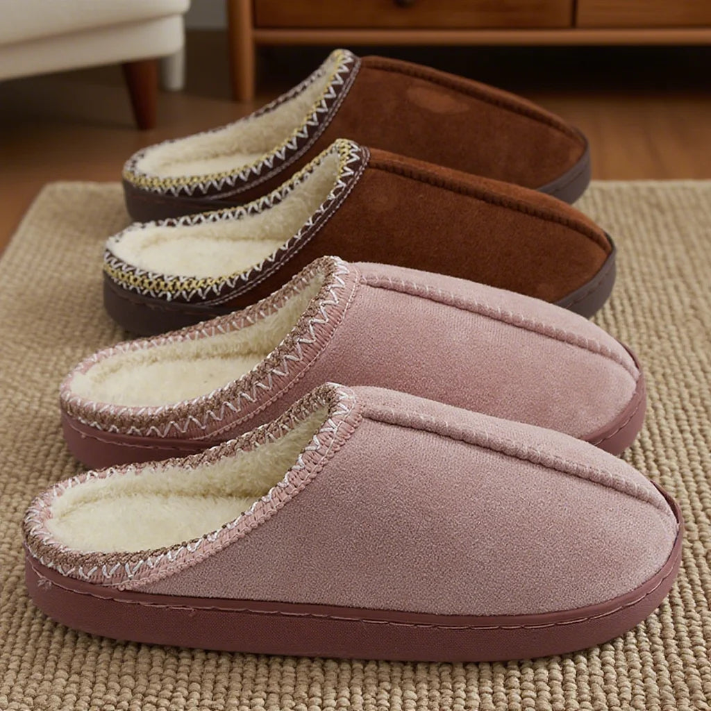 Plush Fleece Platform Winter Slippers – Soft, Warm & Non-Slip