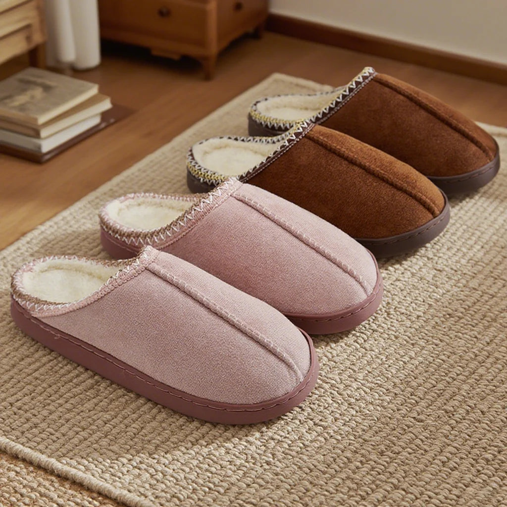 Plush Fleece Platform Winter Slippers – Soft, Warm & Non-Slip