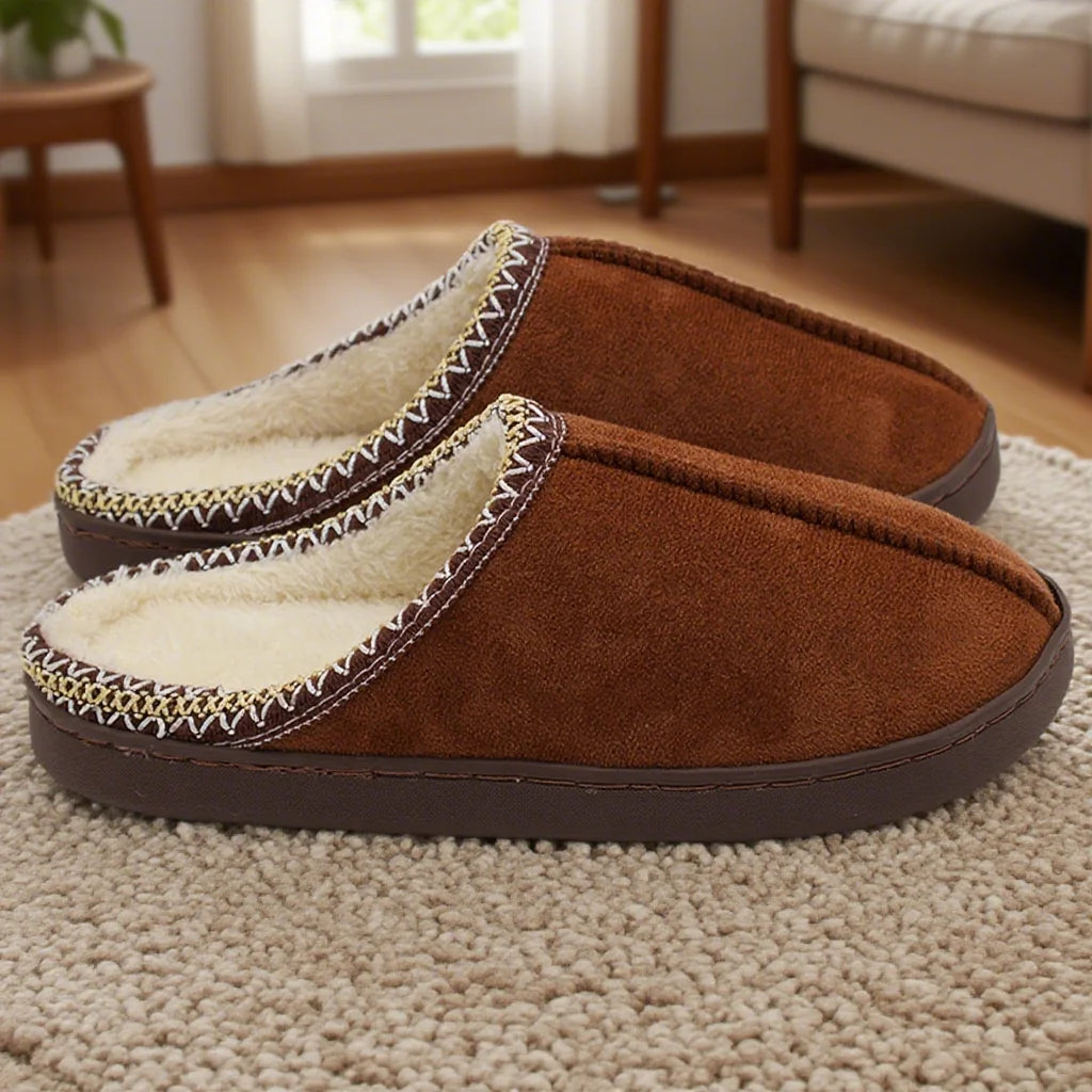 Plush Fleece Platform Winter Slippers – Soft, Warm & Non-Slip