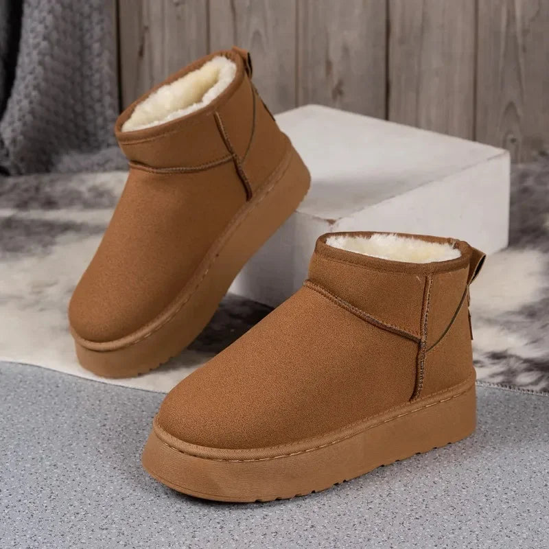 Plush Fleece Arctic Platform Winter Boots – Soft, Warm & Non-Slip