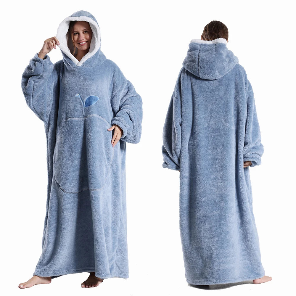 Cloud Blanket Hoodie - Oversized Cosy Loungewear with Hood & Sleeves